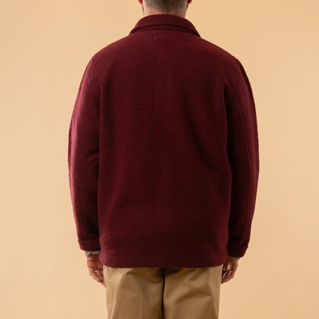 Wool Fleece Field Jacket Deep Red