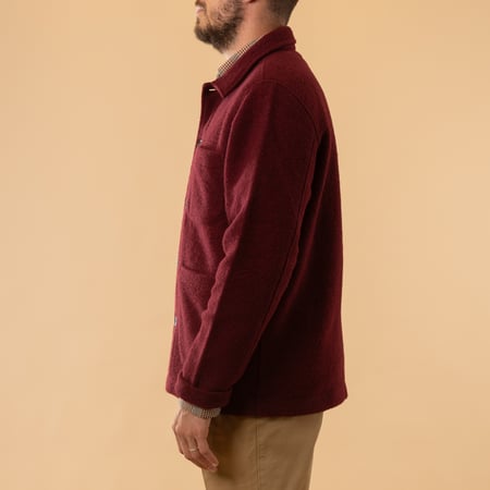 Wool Fleece Field Jacket Deep Red