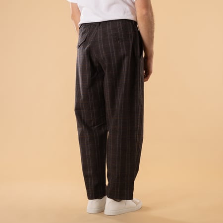 Twist Wool Check Oxford Pant Brown