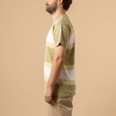 Short Sleeve Tie Dye Border Tee Beige/Khaki