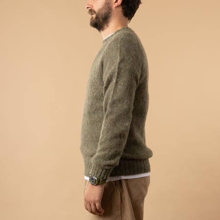 HARLEY OF SCOTLAND X FLANEURS / Shaggy Crew Neck Sweater Heath