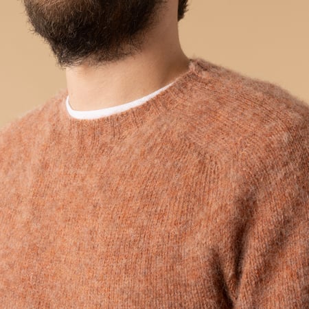 HARLEY OF SCOTLAND X FLANEURS / Shaggy Crew Neck in Sandalwood