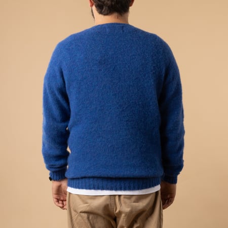 pull shaggy HARLEY OF SCOTLAND couleur bleu ocean force de dos