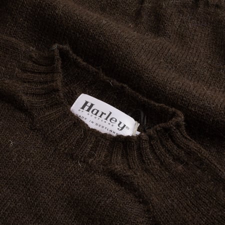 pull HARLEY OF SCOTLAND Voe True Shetland Crew Neck Black flaneurs-label
