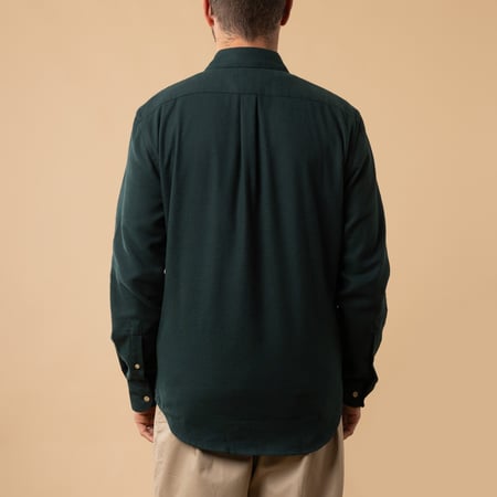 Portuguese Flannel Teca Shirt in Green, back view