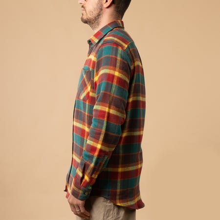 Chemise en coton PORTUGUESE FLANNEL Canto Shirt de profil