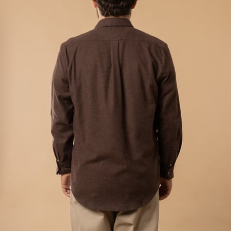 Portuguese Flannel Teca Shirt in Brown color, back view