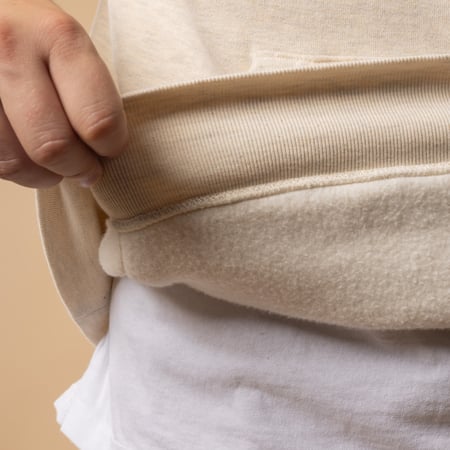 Sweat à capuche manche longue BEAMS PLUS Sweat Pullover Hoodie Raised Back couleur Oatmeal detail intérieur