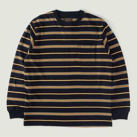 Vignettes-BEAMS-PLUS-flâneurs-Pocket Tee Multi Stripe Navy