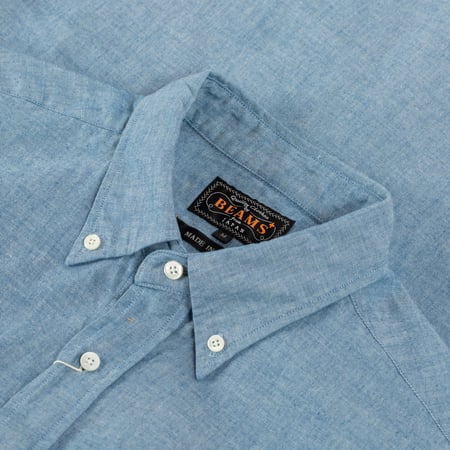 Beams Plus FW24 Oxford B.D Shirt Chambray Label Flaneur-Shirt