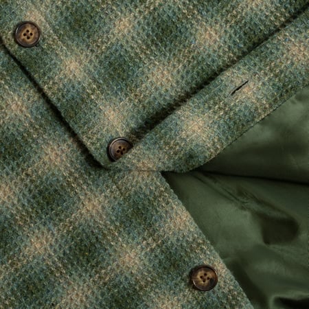 lining PORTUGUESE-FLANNEL-flaneurs-surchemise-Waffle-Overshirt-Green-1