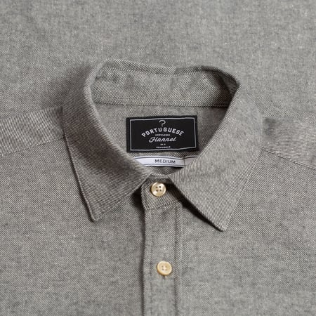 Shirt - Flannel - PORTUGUESE FLANNEL - Teca Shirt - Light Grey Color