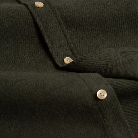 velvet shirt - loafers - PORTUGUESE FLANNEL Teca Shirt Moss Green fabric