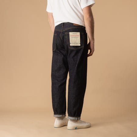 Jeans FOB Factory F153 5P Tapered Selvedge Denim Back View