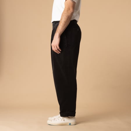 2 Pleats Corduroy Trousers Charcoal Grey