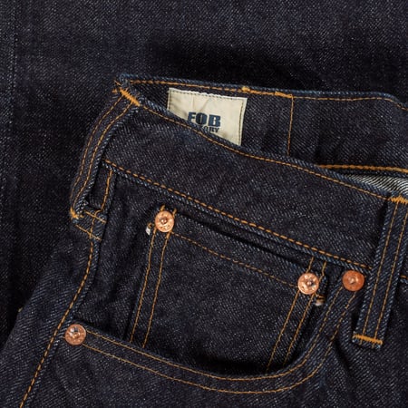 Coin Pocket Flâneurs Jeans - FOB FACTORY F153 5P Tapered Selvedge Denim