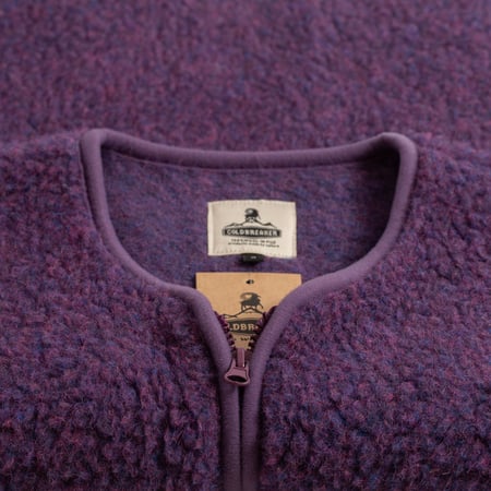 Coldbreaker wool sleeveless jacket - Pepitko purple patterned walkers