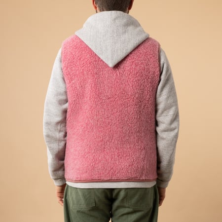 Coldbreaker sleeveless wool vest - Pepitko Vest Pink from the back