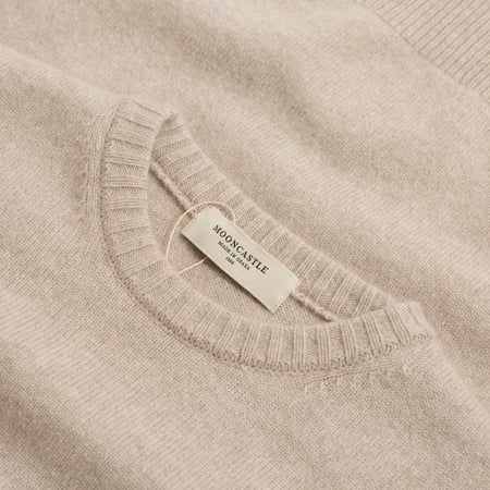 Mooncastle Japanese Sweater - Wool and Cashmere - Round Neck Beige-Gray (1)