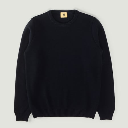 Vignettes-flâneurs-Pull en laine-Col-Rond-Youri-navy