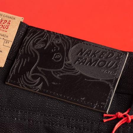 patch en cuir flâneurs-naked and famous denim-WeirdGuy Shinigami Selvedge (3)