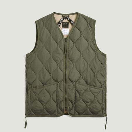 Tags-Taion-wanderers-sleeveless-jacket-Unisex-Military-Zip-V-Neck-Down-Vest-Olive