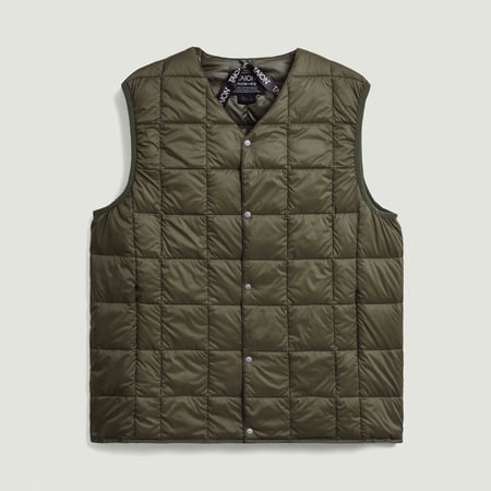 Vignettes-Taion-flâneurs-veste-sans-manche-V-Neck-Down-Vest-dark-Olive