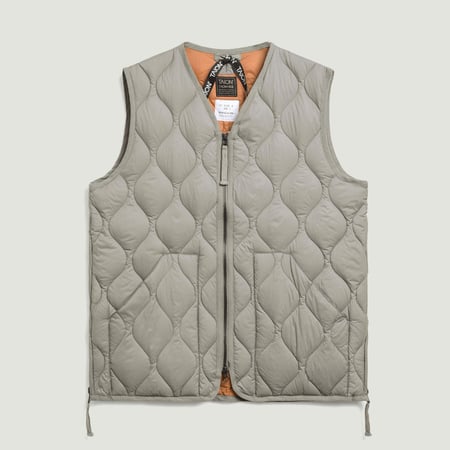 thumbnail flâneurs Taion sleeveless jacket-Military V-Neck W-Zip Down Vest Sage Green