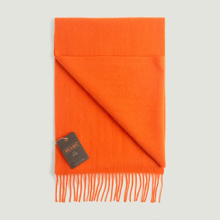 vignette écharpe en cachemire BEAMS PLUS Cashmere Scarf Solid couleur Orange de face