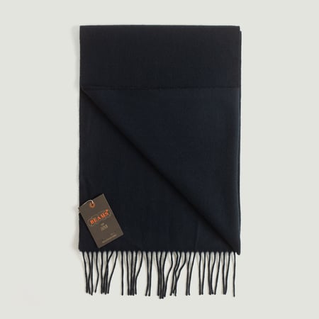 vignette flâeurs écharpe en cachemire BEAMS PLUS / Cashmere Scarf Solid couleur Navy de face