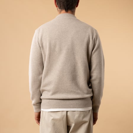 Strollers-Mooncastle-Japanese Sweater-Wool and Cashmere-Turtleneck-Beige Gray-Back View