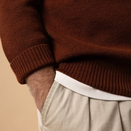 Round-Neck Youri Brick Detail Sleeve Sweaters