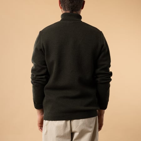 turtleneck sweaters - NITTO KNITWEAR - Youri khaki from the back