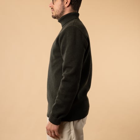 turtleneck sweater - NITTO KNITWEAR - Youri khaki profile view
