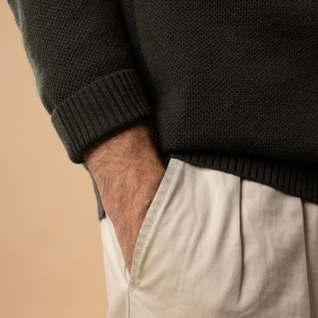 turtleneck sweater - NITTO KNITWEAR - Youri khaki - sleeve detail