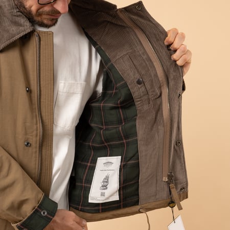 Frizmworks_Heritage Hunting Jacket Tan-détail-doublure