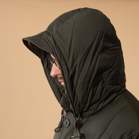Frizmworks Karakoram Down Parka Dark Green - hood detail