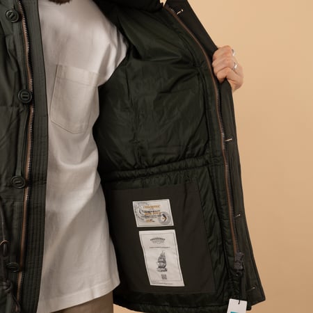 Frizmworks Karakoram Down Parka Dark Green - lining detail