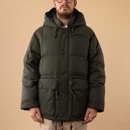 Frizmworks Karakoram Down Parka Dark Green with Zipper Closed