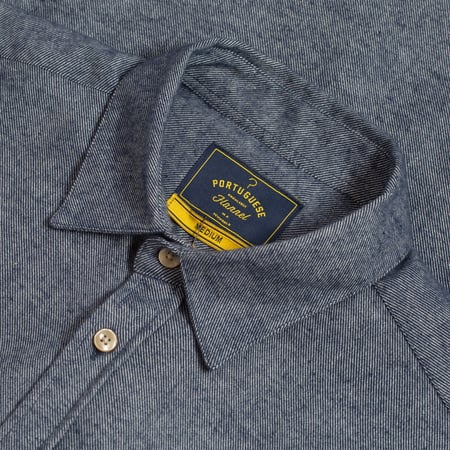 Portuguese Flannel FW24 shirt with a relaxed, flâneur-style collar.