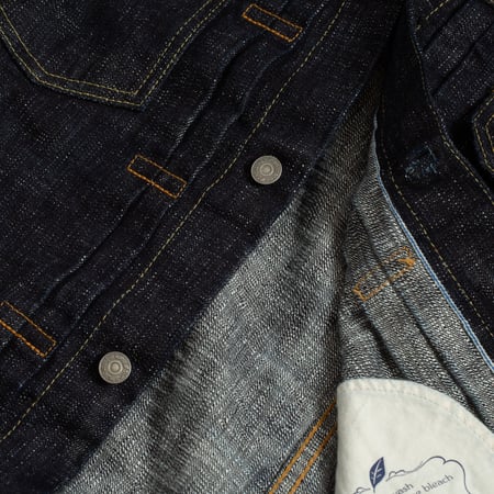 image flâneurs veste Pure Blue type II fw24 slubby