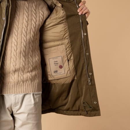 flâneurs-TENC-Core-Down-Parka-Olive-détail-doublure