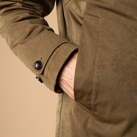 flâneurs-TENC-Core-Down-Parka-Olive-détail-poche