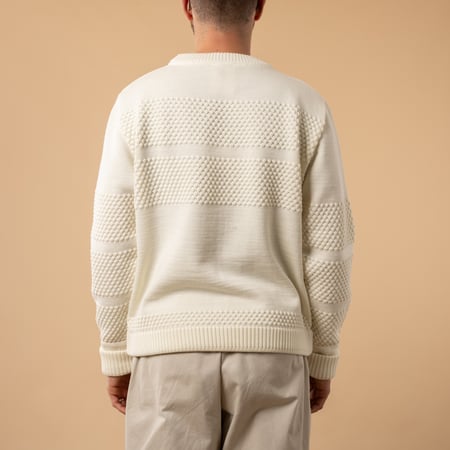 flâneurs-SNS-HERNING-pull-Pull Fisherman II Natural White-de-dos