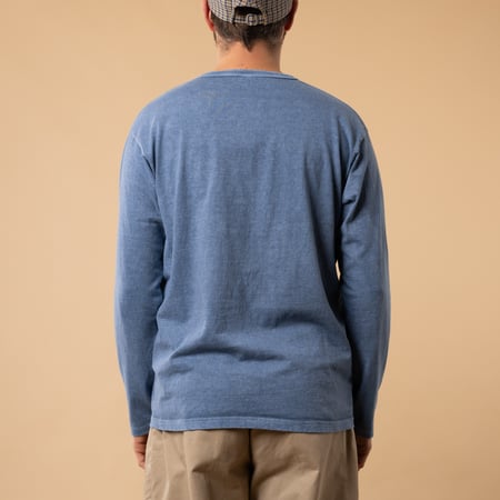 Henley collar loafers GOOD ON Long Sleeve T-shirt Back view of P-ajisan