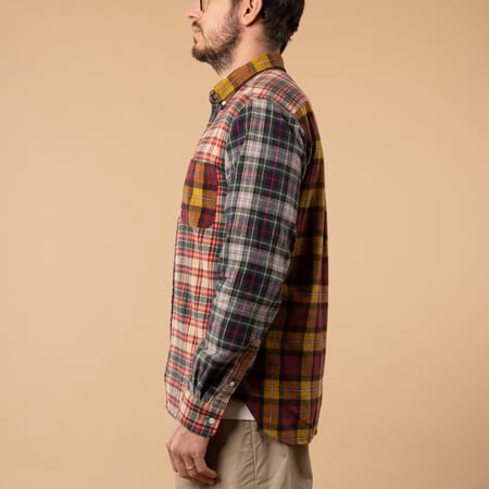 BEAMS PLUS / B.D. Check Panel Mustard_de profil