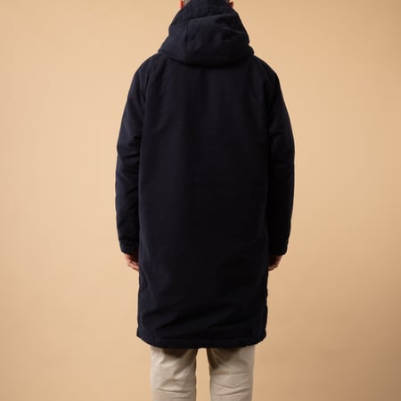 flâneurs FOB FACTORY Parka F2450 Moleskin Navy de dos