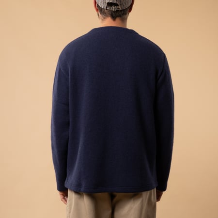 JACKMAN Pull Quarter Knit Henleyneck Navy de dos