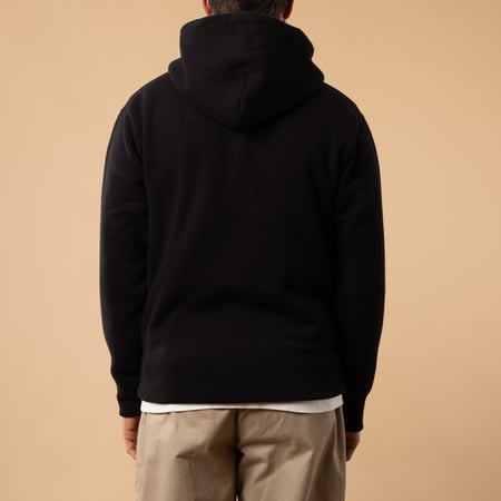 flâneurs-sweat-zippé-Jackman-noir Nap Sweat Parka Black de dos