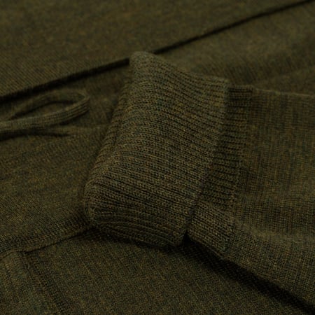 détail manches  Le-Minor-x-Flâneurs-gilet-Milano-Noragi-vert-olive-chiné